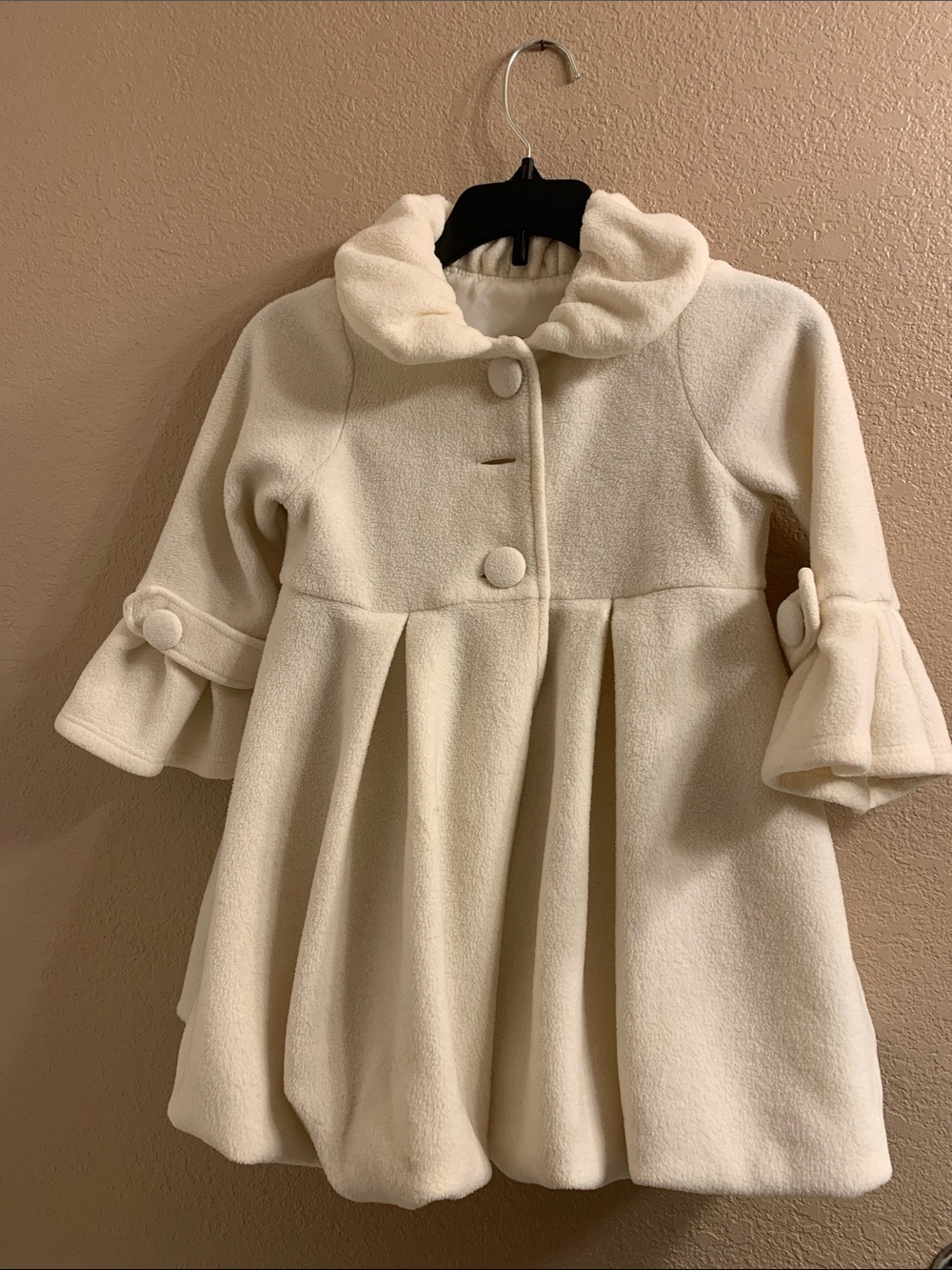 Cream Color  Kiki Cotton Trench Coat For Girls Size 6
